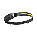 Halowyde headlamp with COB light bar and center spotlight
